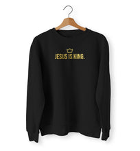 Load image into Gallery viewer, JESUS is King Sweater Special Edition Crewneck Unisex with Gold Glitter
