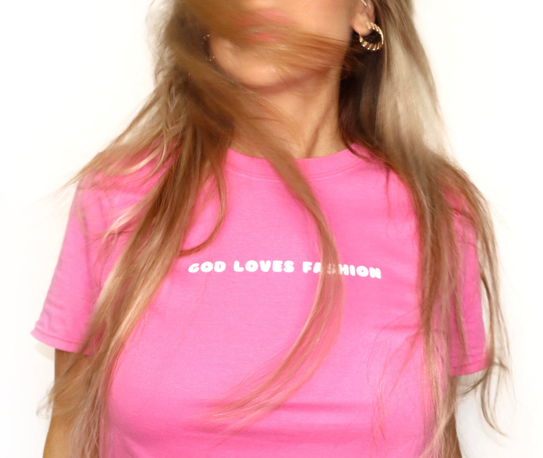 GOD LOVES FASHION Pink Unisex T-Shirt